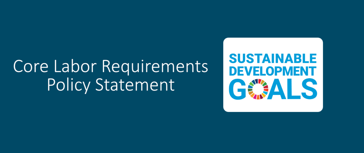Core Labor Requirements Policy Statement (SDGs initiatives ...